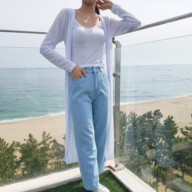 상상그이상 여성용 국내제작 리조트 롱가디건 끈나시 세트 여리여리 슬림핏 데일리 날씬해보이는 나들이룩 시원한 시스루 가디건 활용도 높은 코디세트
