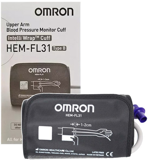 OMRON 歐姆龍 原廠血壓計壓脈帶第三代-硬式含接頭(22-42cm HEM-FL31), 1個, 1個裝