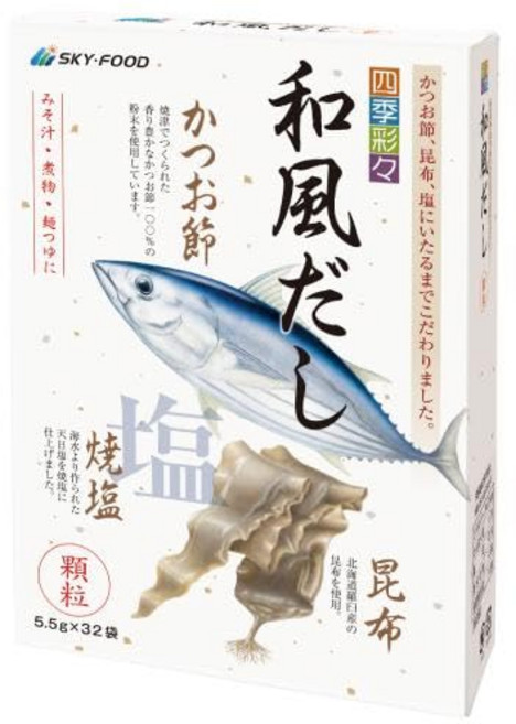 스카이푸드 시키사이사이 일본풍 다시 가쓰오 다시마 5.5g×32봉 2개 세트, 352g, 1개