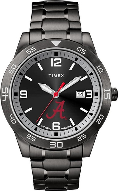 Timex Tribute 남성용 Acclaim 42mm 쿼츠 시계 스테인리스 스틸 스트랩 포함 Alabama Crimson Tide
