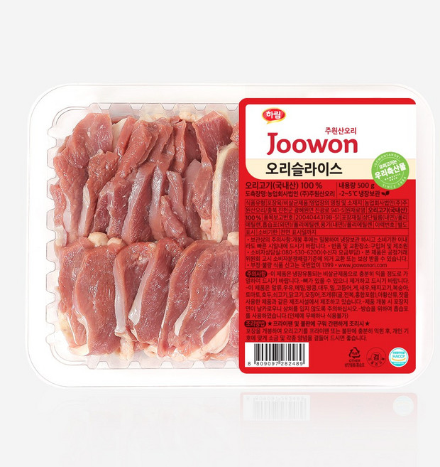 하림 주원산오리 오리슬라이스 500 g, 1개, 500g