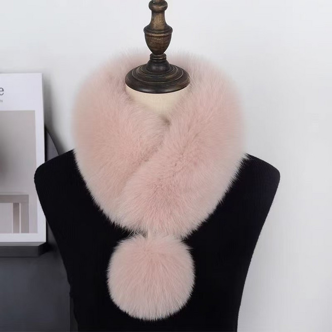 심플한 집게형 고정력 인조퍼 토끼 여우털 목도리