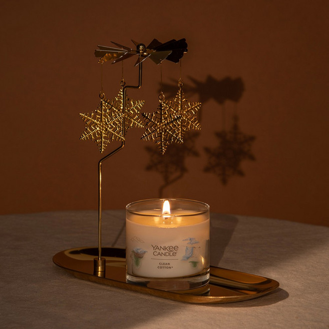 양키캔들 시그니처 텀블러 향초 회전 캔들 홀더 트레이 세트 (미니 캔들라이터 쇼핑백), 04 목마 실버, 02 비치 워크