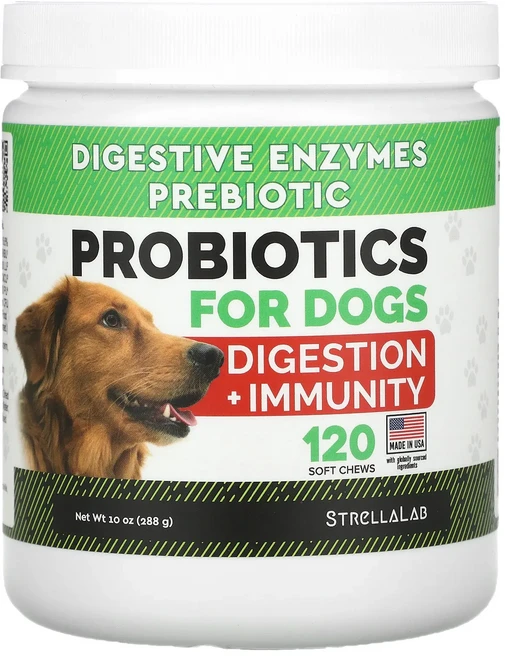 StrellaLab Probiotics 소화 + 면역 기능 반려견용 소프트츄 120개 288g(10oz), StrellaLabProbiotics소화면역기능반려견용, 1개 - 쿠팡
