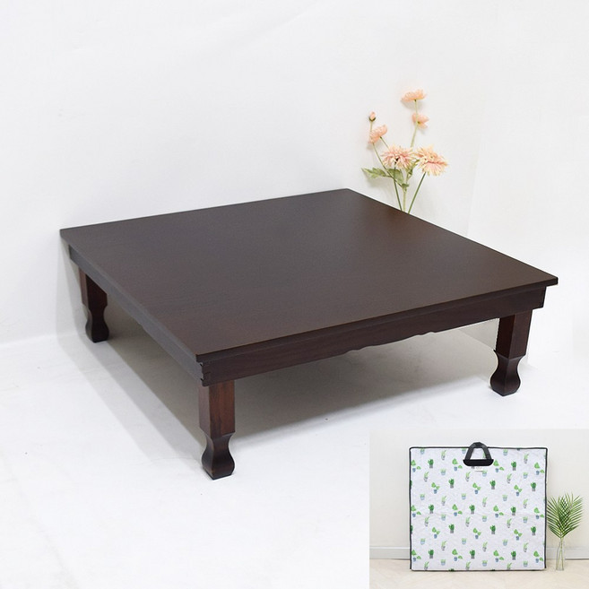 남원 향림공예 잉꼬공방 커피 캡 교자상 900 x 750 + 초록정원 상커버 접이식 밥상 4인용 6인용 제사상 손님상 집들이, 커피캡교자900x750 + 초록정원 교자커버