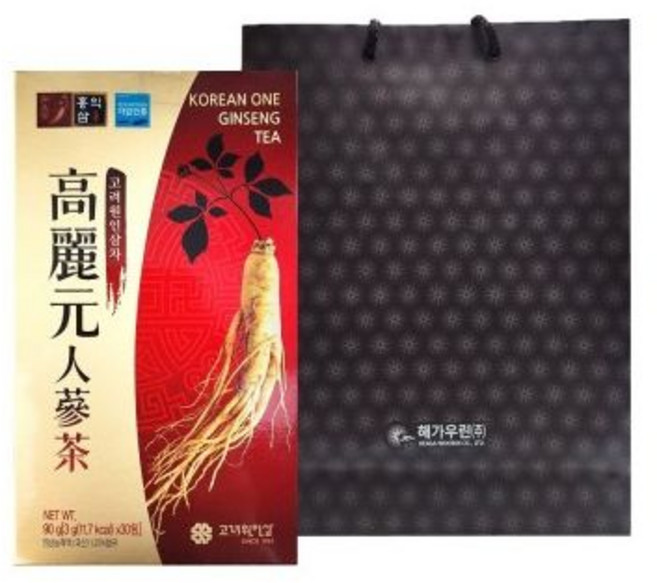 (고려원) 인삼차 100포 + 쇼핑백포함/고려원/고려/삼각/티백/인삼/분말/가루/일회용/가정용/인삼티/음료