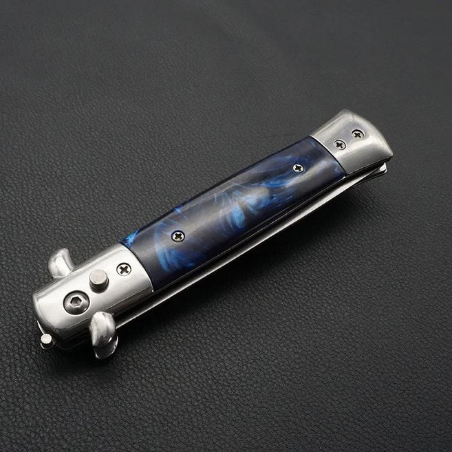 남성용 스테인레스 스틸 접이식 빗 자동 나이프 브러시 헤어 트리머 빗 브러시 액세서리 슬릭 백 헤어 포켓, 7. color 6, 1개