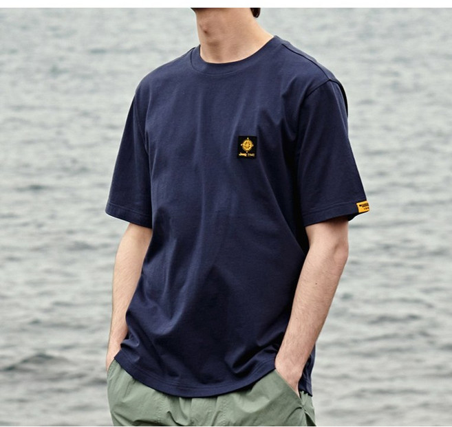 Jeep 남녀공용 컴패스 나침반 와펜 반팔티 반팔티셔츠