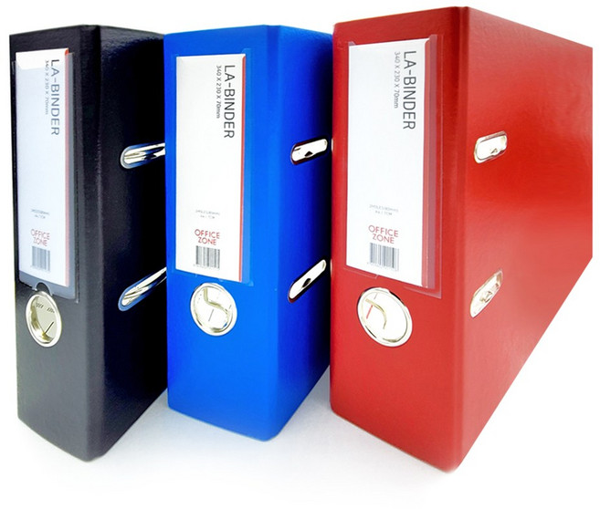 오피스존 LA 레버아치 2공 바인더 7cm A4 군 상철 AZ, 흑색