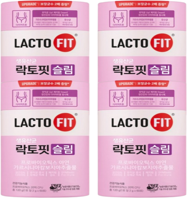 락토핏 슬림 생유산균 2g x 60포 x 4통, 120g, 60개