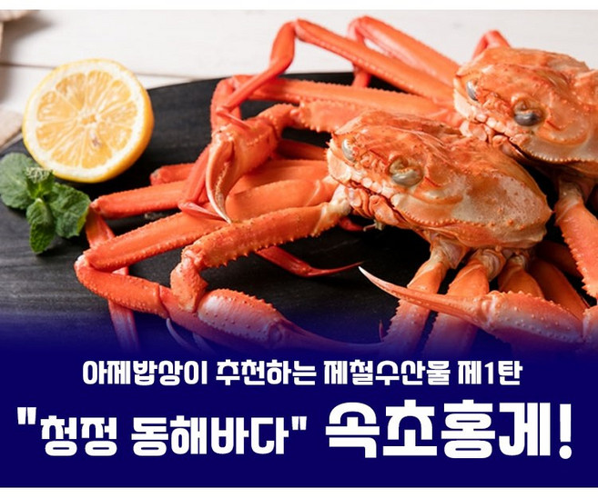 아제밥상 제철 생물 홍게 3kg - 원산지 강원도 속초시, 1박스, 프리미엄 홍게(중) 3Kg