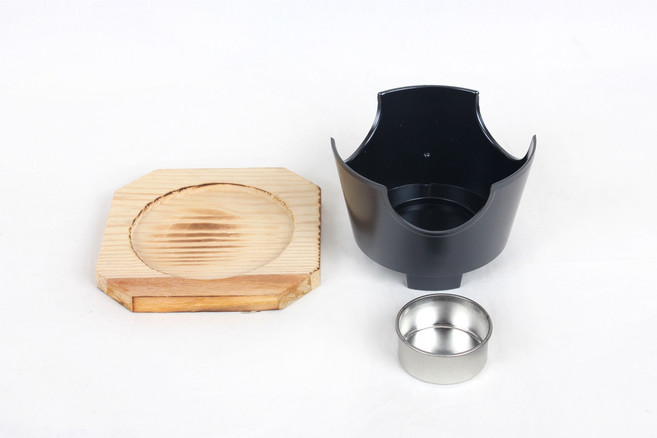 [키친베네] 이로리 미니화로+연료통+받침 3종세트 국내생산, 1개, 미니화로 세트(화로/연료통/나무받침), 15cm