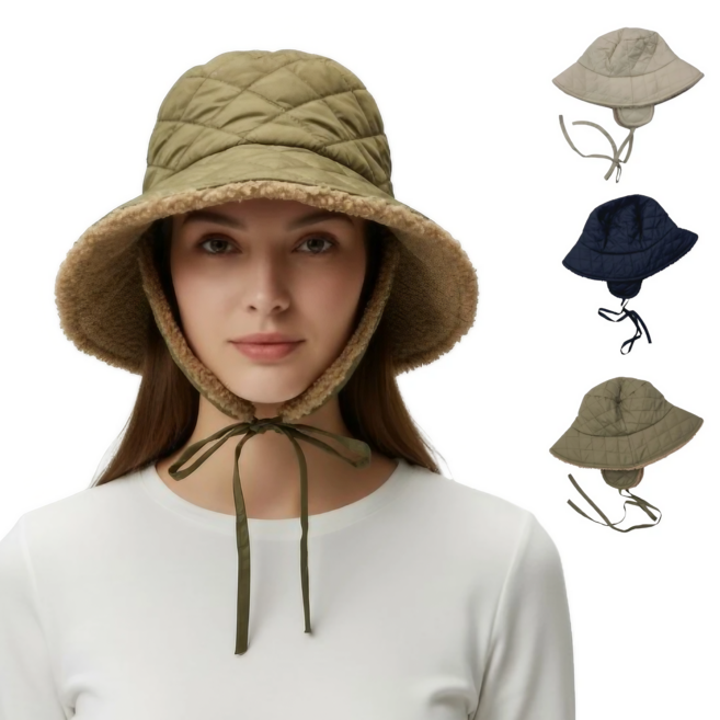 컬러인베리 패딩 귀달이 방한 모자