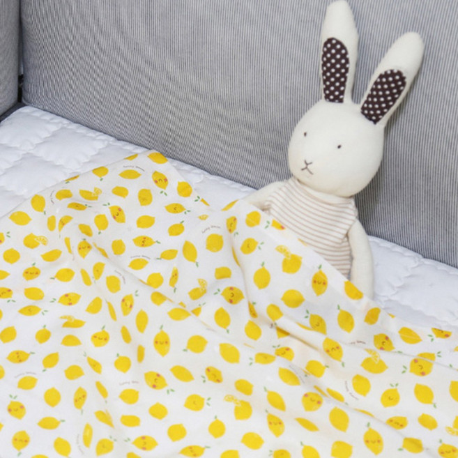 디케이홈 여름 쿨 아기이불 인견블랭킷 (XL 105cmx180cm) 유아동이불, 레몬