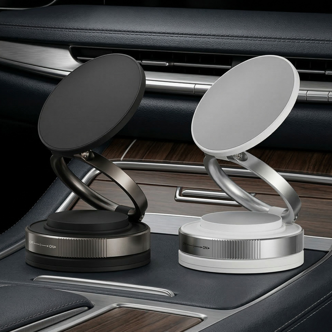Qi2 맥세이프 차량용 시그니처 거치대 N58강한자력 360도회전 강력흡착, 다크블랙, 1개
