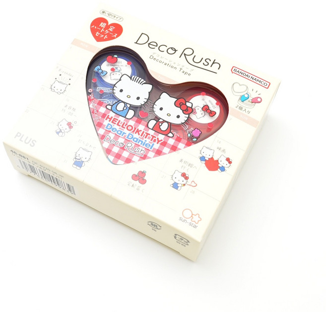 PLUS Deco Rush 三麗鷗限定愛心盒花邊帶, Kitty & Daniel, 1個