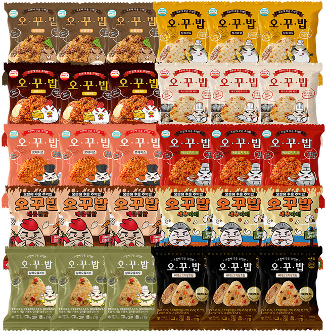 오꾸밥 오븐에 꾸운 주먹밥 세트, 100g, 30개