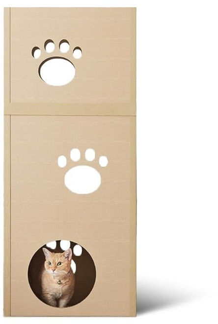 아이리스오야마 네코네코 타워 3단 강화골판지 P-NT3