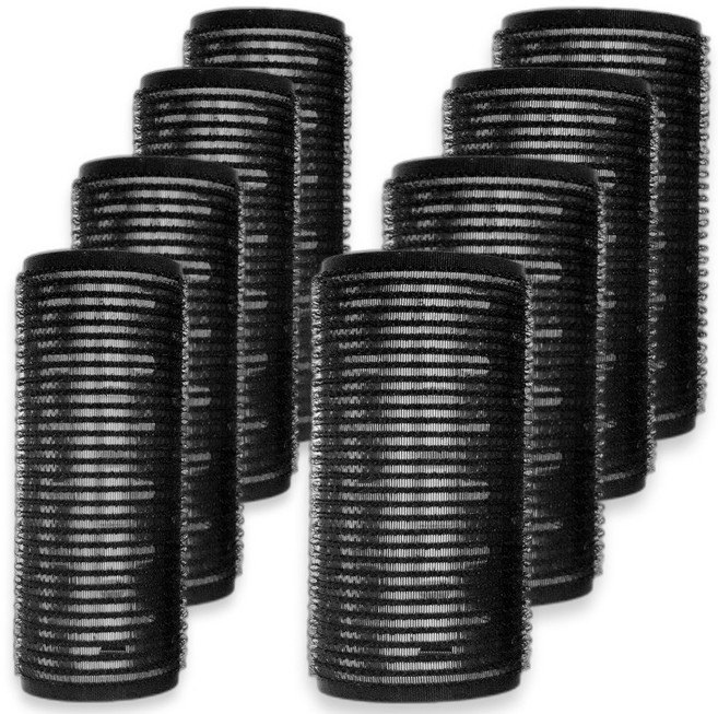 미소라인 고급 열전도 구르프 헤어롤 2종(3+4cm), 4세트, 블랙