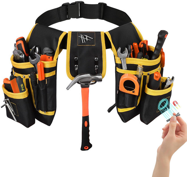 그레이나 작업용 허리 공구가방 툴벨트 26포켓 수납벨트 탈부착 공구가방, 1개