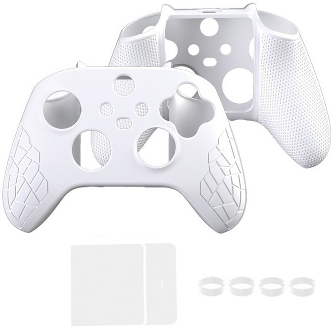 엑박패드 커버 아키토모 XBOX 4세대 컨트롤러 실리콘케이스, 레드+갈림방지4개입, 1개