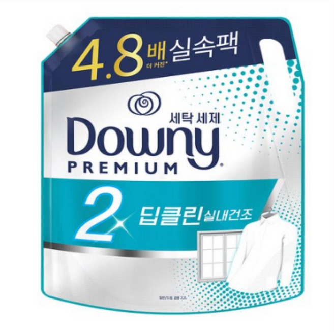 다우니 2배 딥클린 실내건조 액상세제 리필, 2.2L, 8개