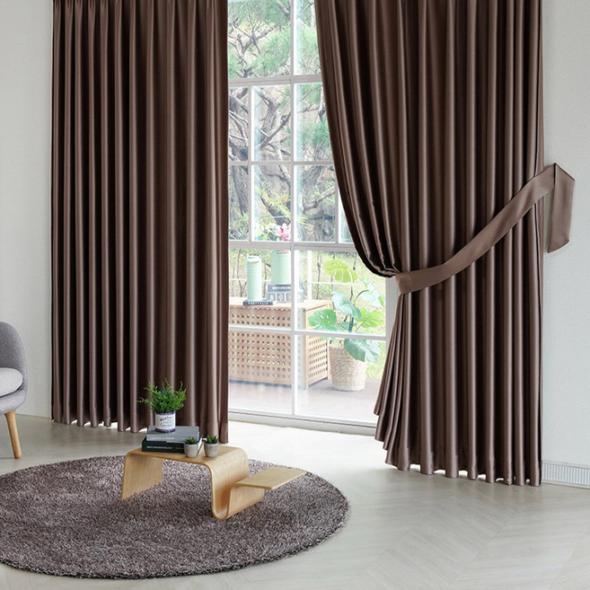 까사펠리체 스카치 핀형 암막커튼 2장세트 3size 4colors+끈 후사고리 핀