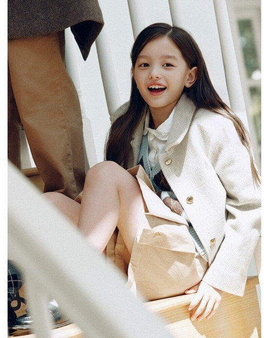 [국내백화점] 빈폴 키즈 여아 재킷형 코트 라이트 그레이 여아겨울코트 정장코트 하객룩 등교