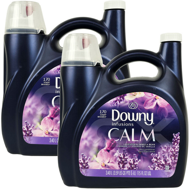 다우니 인퓨전 캄 섬유유연제 라벤더 앤 바닐라빈 본품, 3.4L, 2개