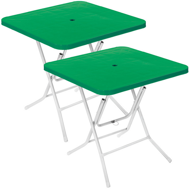 플라스틱테이블 사각테이블 야외테이블 편의점 포장마차 간이 접이식, 그린 2개