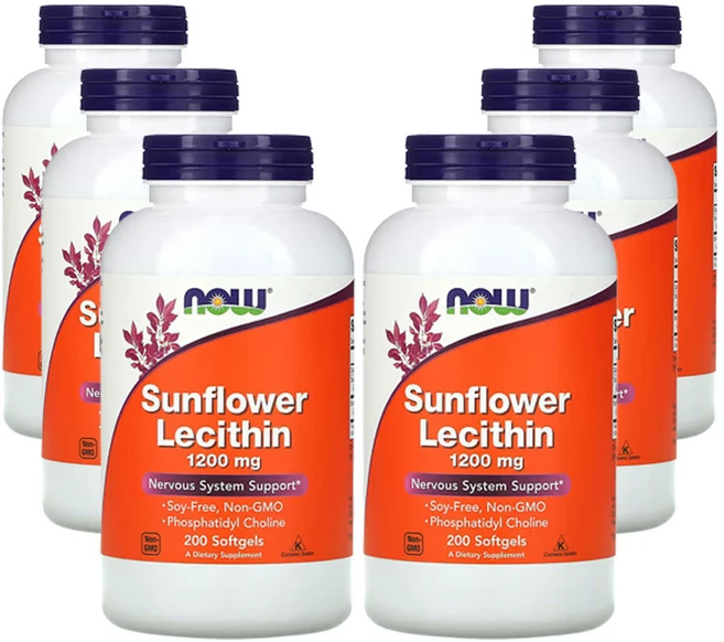 나우푸드 해바라기 레시틴 1 200mg 소프트젤 200정, 6개 - 쿠팡