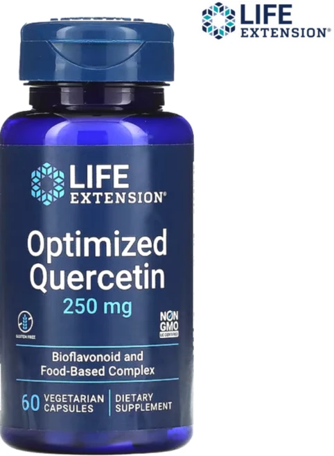 라이프익스텐션 옵티마이즈드 퀘르세틴 250mg 베지테리안 캡슐, 1개, 60정 - 쿠팡