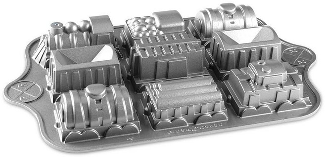 Nordic Ware 기차 케이크 팬 5컵 실버 124377, Nordic Ware 기차 케이크 팬, 5컵, 실버 1