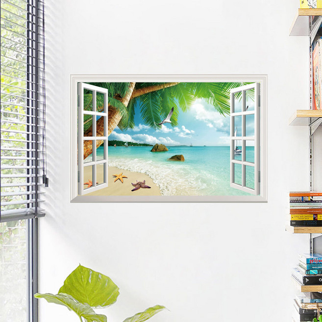 아트픽스 리무버블 인테리어 데코 스티커 벽지 시트지, IP618-파라다이스비치
