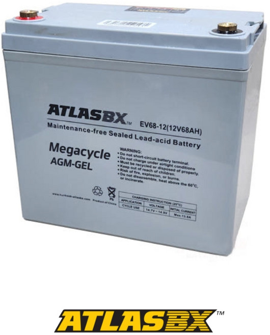 아트라스BX EV68-12 전동휠체어 전동스쿠터 노인전동차 배터리 AGM 딥사이클 12V 68Ah, 1개, EV68-12 (12V 68Ah)