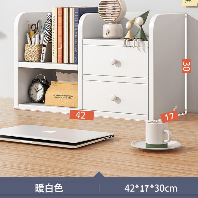 省空間置物架臥室桌上創, 40X17X30CM暖白:如圖所示