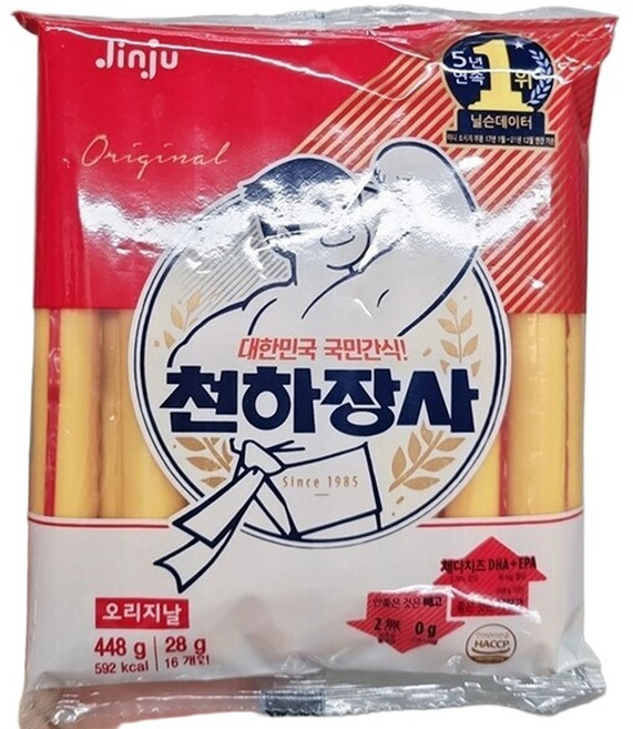 진주햄 천하장사 오리지날 소시지 28g x 16개입 448g, 16개