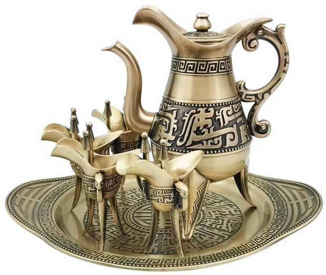 삼국지 술잔 중국 바이주 복고풍 소주잔 위스키 장식품 고대, 소형 6종세트