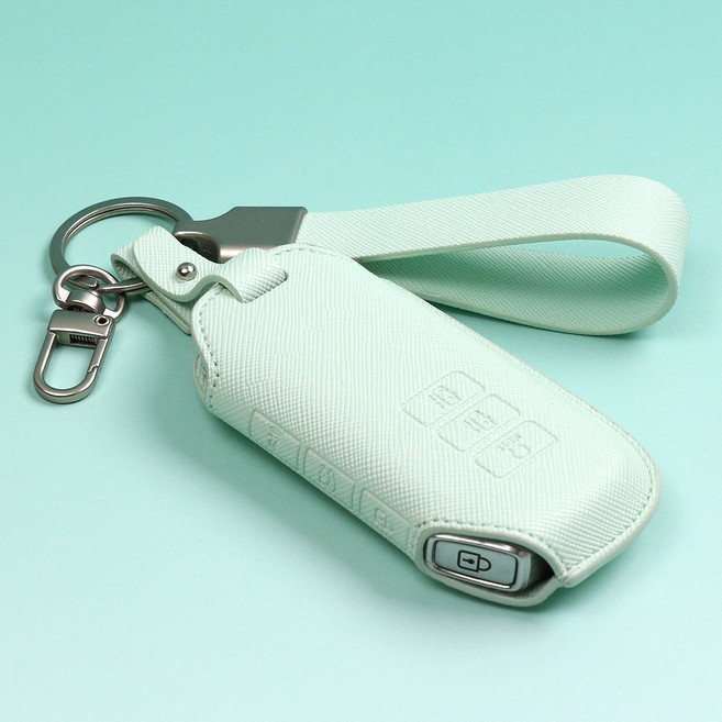 기아 호환 차키케이스 K8 올뉴 K3 쏘렌토 MQ4 K5 DL3 3세대 스포티지QL 카니발 EV6 EV3 신형 전용 차 키링 차키홀더, 허니민트, 기아 F(무료각인)