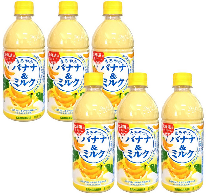 산가리아 바나나&밀크 우유, 500ml, 6개