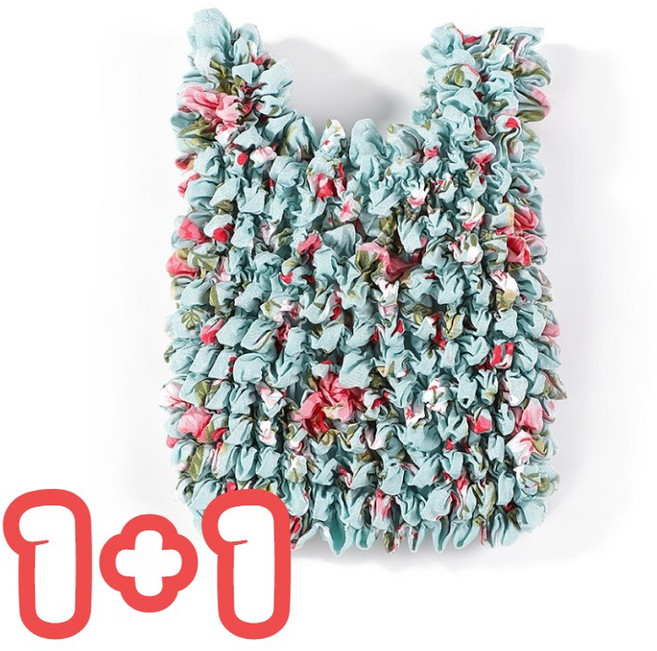 [깡앤총] 쭉쭉 늘어나는 요술 주름 장바구니 시장가방 1+1, 민트, 2개