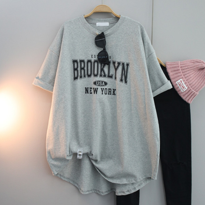 달콩 여성 클린루즈핏언발롱티 박스티 반팔