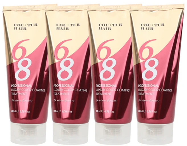 꾸띄르헤어 컬러코팅 트리트먼트 와인브라운 200ml, 4개 - 쿠팡