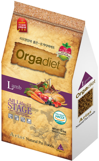 오가다이어트 강아지 피모영양에 좋은 기능성 사료, 양고기, 2kg, 1개