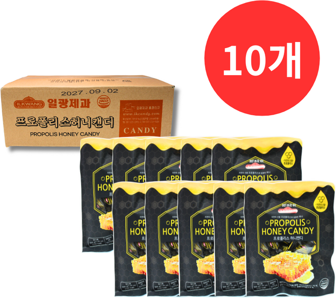 일광제과 프로폴리스 허니캔디 200g, 10개