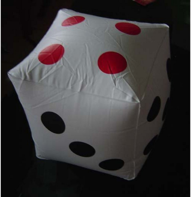 35公分 加厚充氣骰子 泡綿骰子, 1個, 打氣筒