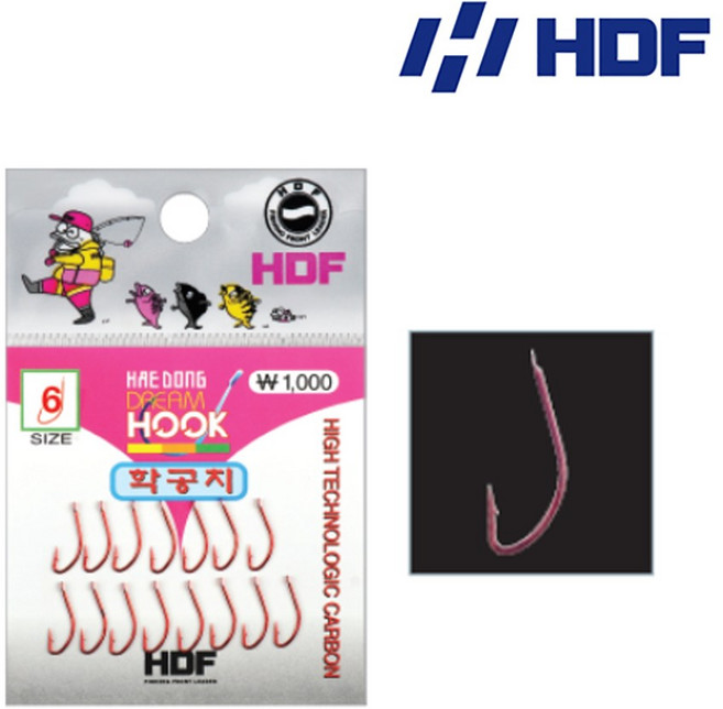 HDF 해동 드림훅 학공치 바늘 레드색상 HH-390, 1개