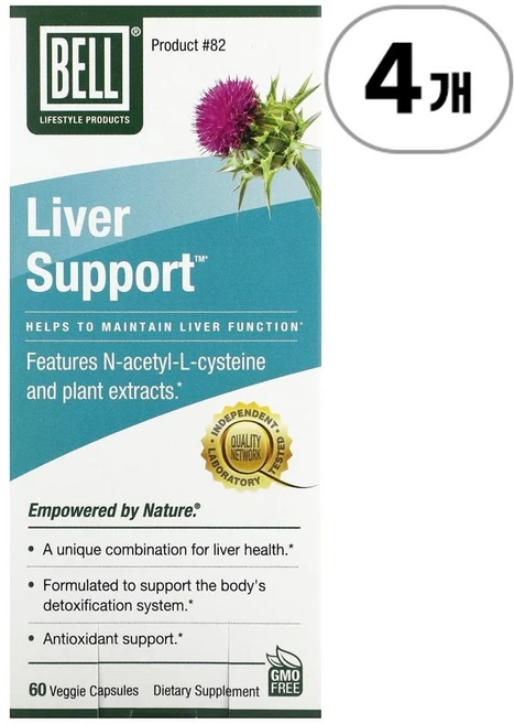 벨 라이프스타일 리버 서포트(간 건강) Bell Lifestyle Liver Support 60정, 4개 - 쿠팡