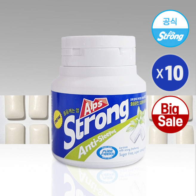 알프스 스트롱 무설탕 자일리톨 졸음껌, 10개, 54g