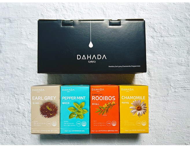 다하다 허브4종세트 페퍼민트 루이보스 얼그레이 캐모마일 80티백, 1개